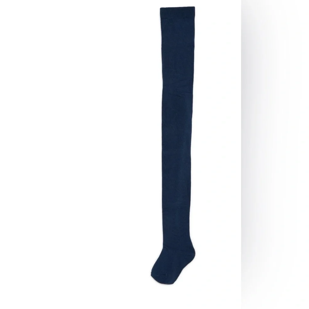 NWT WonderNation Girls Heavyweight Footed Tights‎ 2 Pack Cable Knit Gray Navy M